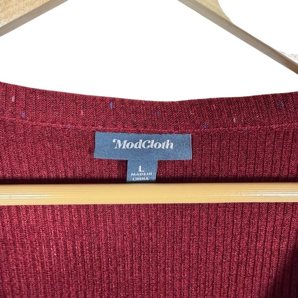 Modcloth Women’s Speckled Ribbed Cardigan ASO Legacies Red Size L - Picture 9 of 12